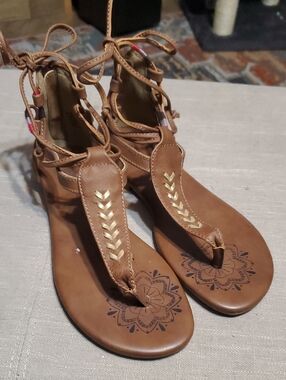 Women's Tan Lace-Up AGladiator Sandals - Stylish Summer FootwearMAURICE'S